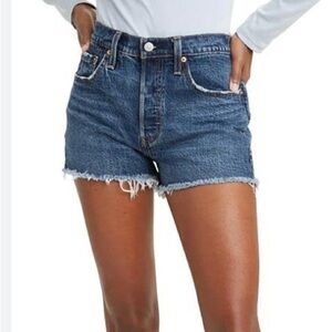 Levi’s 501 Buttonfly High Rise Medium Wash Demon Jean Shorts Sz 31